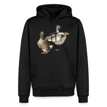 Espérons que les oies survivront à Noël - Sweat à capuche Premium bio Homme - noir - Devant - Nico (187cm)
