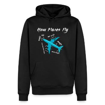 Comment les avions volent cadeau - Sweat à capuche Premium bio Homme - noir - Devant - Nico (187cm)