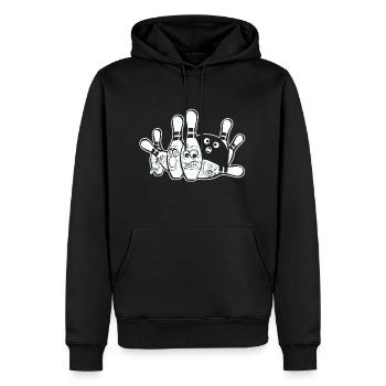 Bowling and bowling gift - Men’s Premium Organic Hoodie - black - Front - Nico (187cm)