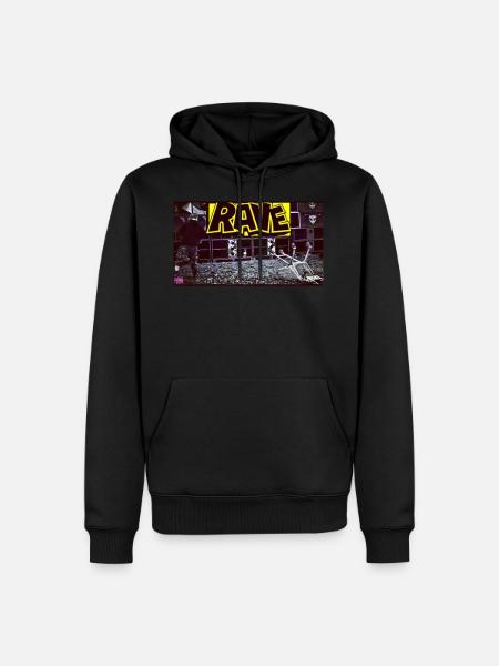 Rave - Männer Premium Bio Hoodie - Schwarz