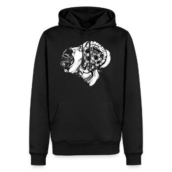 Créature à l'intérieur - Sweat à capuche Premium bio Homme - noir - Devant - Nico (187cm)