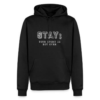 Suizid / Depression - Stay - Männer Premium Bio Hoodie - Schwarz - Vorne - Nico (187cm)