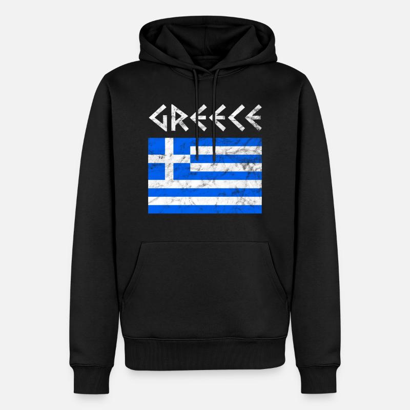 Grèce drapeau grec - Sweat à capuche Premium bio Homme - noir