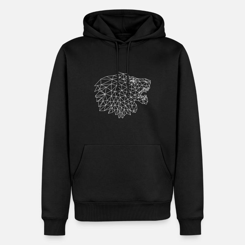 Origami Lion - Sweat à capuche Premium bio Homme - noir