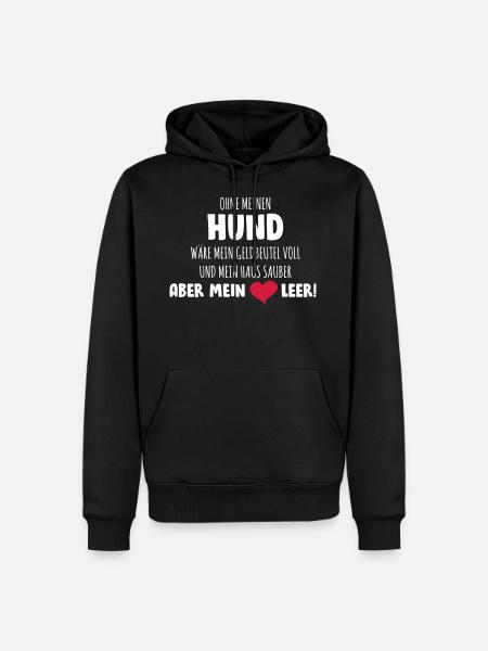 Empty heart without a dog - Men’s Premium Organic Hoodie - black
