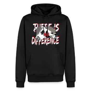 Chien cochon aucune différence - Sweat à capuche Premium bio Homme - noir - Devant - Nico (187cm)