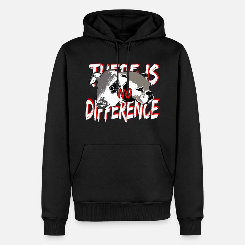 Schwein Hund No difference - Männer Premium Bio Hoodie - Schwarz