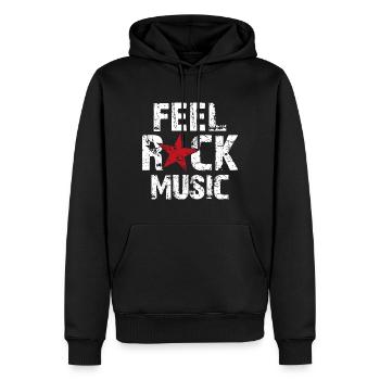 Feel Rock Music Festival Shirt - Männer Premium Bio Hoodie - Schwarz - Vorne - Nico (187cm)