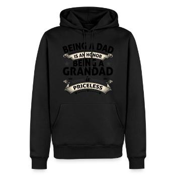 BEING A GRANDAD - Men’s Premium Organic Hoodie - black - Front - Nico (187cm)