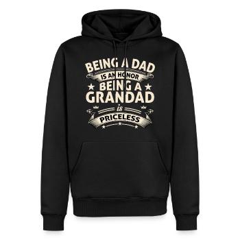 BEING A GRANDAD - Men’s Premium Organic Hoodie - black - Front - Nico (187cm)