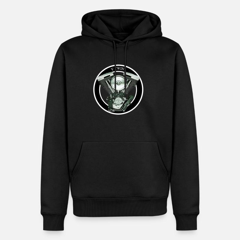 v twin - Sweat à capuche Premium bio Homme - noir