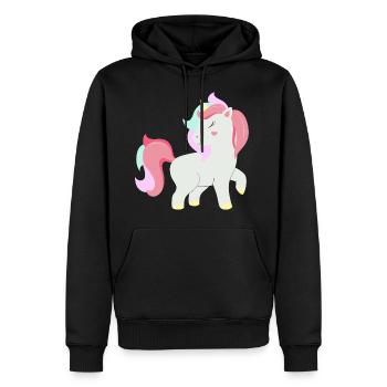 Licorne - licorne - Sweat à capuche Premium bio Homme - noir - Devant - Nico (187cm)