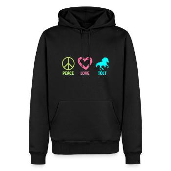 Tölt Islandpferd Isländer Pferd Peace Love - Männer Premium Bio Hoodie - Schwarz - Vorne - Nico (187cm)