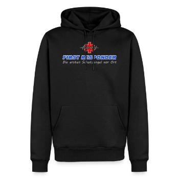 Cooles First Responder Schutzengel Shirt - Männer Premium Bio Hoodie - Schwarz - Vorne - Nico (187cm)