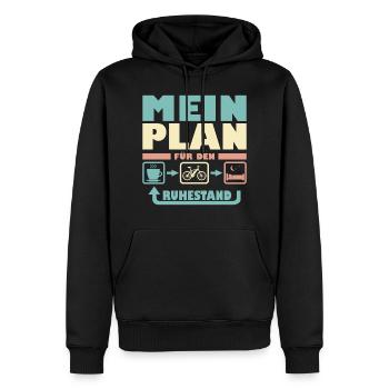 Rente Ruhestand E-Bike Fahrrad für Rentner Opa - Männer Premium Bio Hoodie - Schwarz - Vorne - Nico (187cm)