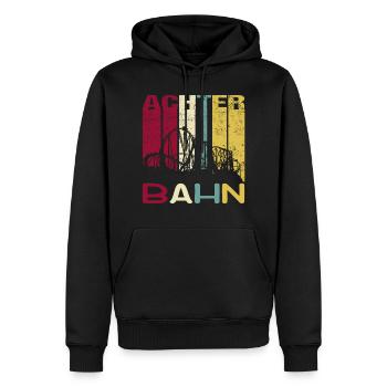 Achterbahn Freizeitpark Retro Vintage Silhouette - Männer Premium Bio Hoodie - Schwarz - Vorne - Nico (187cm)