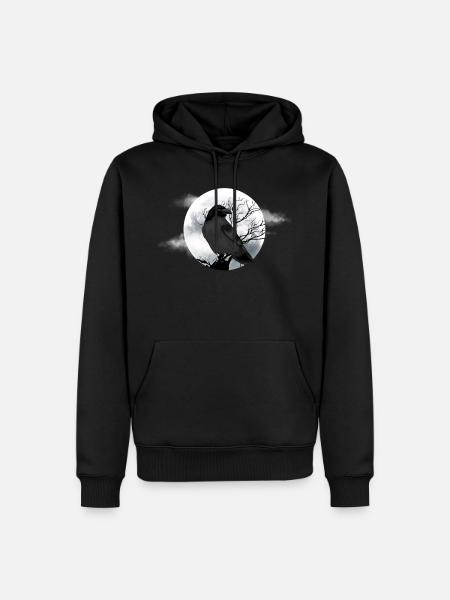 Moon Crow - Men’s Premium Organic Hoodie - black