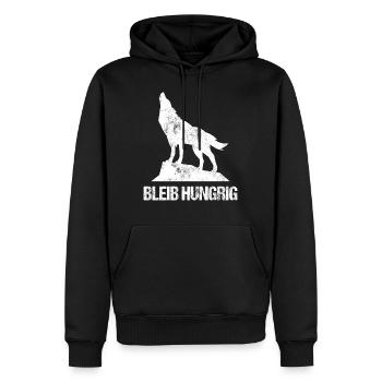 Wolf Bild Wolfbilder Wolfhund Wölfe im Schafspelz - Männer Premium Bio Hoodie - Schwarz - Vorne - Nico (187cm)