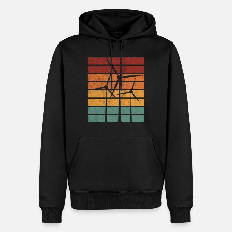 Énergie éolienne énergie éolienne éolienne - Sweat à capuche Premium bio Homme - noir