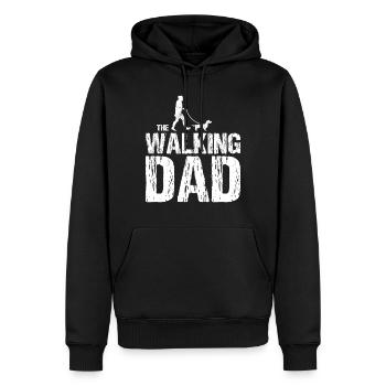 Teckel à poil dur Teckel The Walking Dad - Sweat à capuche Premium bio Homme - noir - Devant - Nico (187cm)