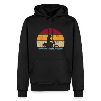 Moped moped driver Retro Vintage for moped drivers - Men’s Premium Organic Hoodie - black - Front - Nico (187cm)
