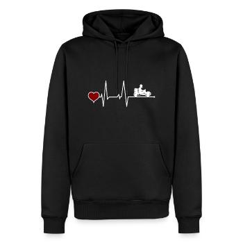 GoKart Go-Kart Pilote de GoKart Karting Heartbeat - Sweat à capuche Premium bio Homme - noir - Devant - Nico (187cm)