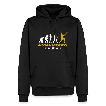 Tennis Tennisspieler Evolution Lustig für Herren - Männer Premium Bio Hoodie - Schwarz - Vorne - Nico (187cm)