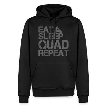 Quad Bike Eat Sleep Grunge Spruch für Quadfahrer - Männer Premium Bio Hoodie - Schwarz - Vorne - Nico (187cm)