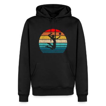 Femmes Volley Volley Volley Service Rétro - Sweat à capuche Premium bio Homme - noir - Devant - Nico (187cm)