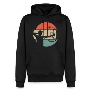 Bogenschießen Bogenschütze Compoundbogen Bogen - Männer Premium Bio Hoodie - Schwarz - Vorne - Nico (187cm)