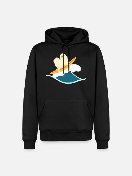 Surfing Samoyed Dog - Men’s Premium Organic Hoodie - black