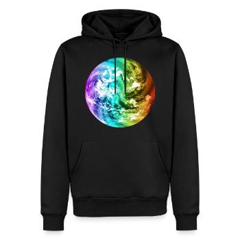 Bunter Globus Weltkugel Erde Bunte Erdkugel - Männer Premium Bio Hoodie - Schwarz - Vorne - Nico (187cm)