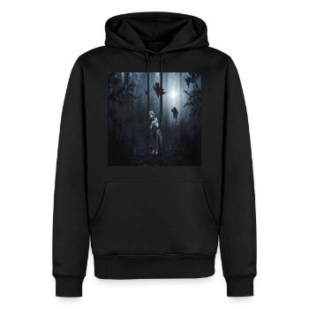 wolf - Männer Premium Bio Hoodie - Schwarz - Vorne - Nico (187cm)