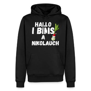 Hallo I Bims A Nikolauch - Männer Premium Bio Hoodie - Schwarz - Vorne - Nico (187cm)