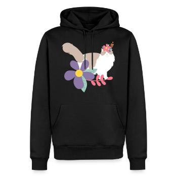 Ragdoll Katzen- und Blumenkrone - Männer Premium Bio Hoodie - Schwarz - Vorne - Nico (187cm)