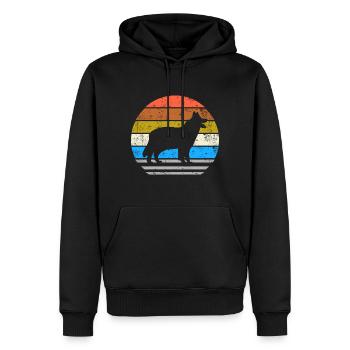 Chodsky Pes Hunderasse Retro Vintage Silhouette - Männer Premium Bio Hoodie - Schwarz - Vorne - Nico (187cm)
