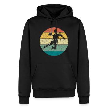 Handball Kreisläufer Sprungwurf Retro Vintage - Männer Premium Bio Hoodie - Schwarz - Vorne - Nico (187cm)