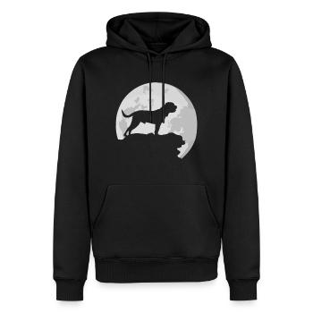 Silhouette de lune au clair de lune Mastiff - Sweat à capuche Premium bio Homme - noir - Devant - Nico (187cm)