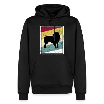 Aussie Australian Shepherd Retro Vintage Streifen - Männer Premium Bio Hoodie - Schwarz - Vorne - Nico (187cm)