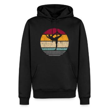 Gymnastik Bodenturnen Retro Übung für Mädchen - Männer Premium Bio Hoodie - Schwarz - Vorne - Nico (187cm)