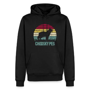 Chodsky Pes Hunderasse Retro Vintage Silhouette - Männer Premium Bio Hoodie - Schwarz - Vorne - Nico (187cm)