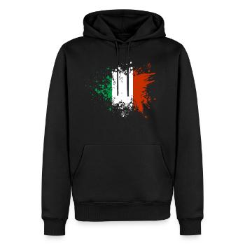 La peinture du drapeau italien éclabousse Rome Italie Pise - Sweat à capuche Premium bio Homme - noir - Devant - Nico (187cm)