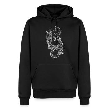 Koi Karpfen Nishikigoi - Männer Premium Bio Hoodie - Schwarz - Vorne - Nico (187cm)