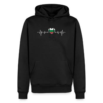 Bulgarien Flagge Bulgare Bulgarin Herzschlag - Männer Premium Bio Hoodie - Schwarz - Vorne - Nico (187cm)