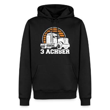 3 Achser LKW Lastwagen Lastkraftwagen Lastfahrer - Männer Premium Bio Hoodie - Schwarz - Vorne - Nico (187cm)