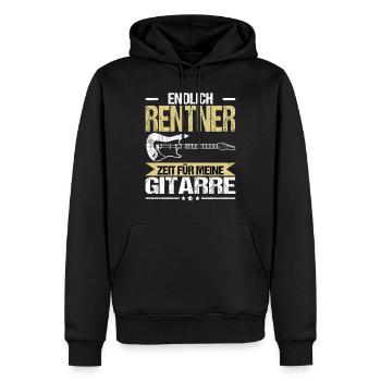 Gitarre Endlich Rente Rentner Zeit Spruch Lustig - Männer Premium Bio Hoodie - Schwarz - Vorne - Nico (187cm)