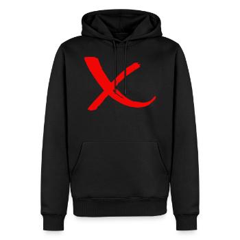 Rejet Barré avec rouge X 2 - Sweat à capuche Premium bio Homme - noir - Devant - Nico (187cm)