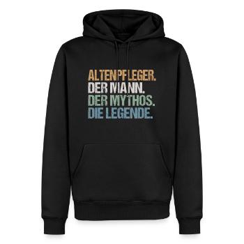 Altenpfleger Mann Legende Spruch Lustig Geschenk - Männer Premium Bio Hoodie - Schwarz - Vorne - Nico (187cm)