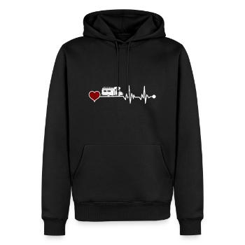 Van Camping Heartbeat EKG Coeur Rouge - Sweat à capuche Premium bio Homme - noir - Devant - Nico (187cm)