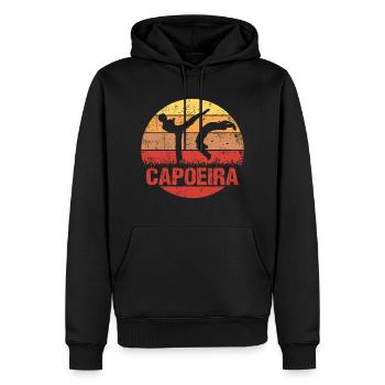 Capoeira art martial lever du soleil silhouette - Sweat à capuche Premium bio Homme - noir - Devant - Nico (187cm)